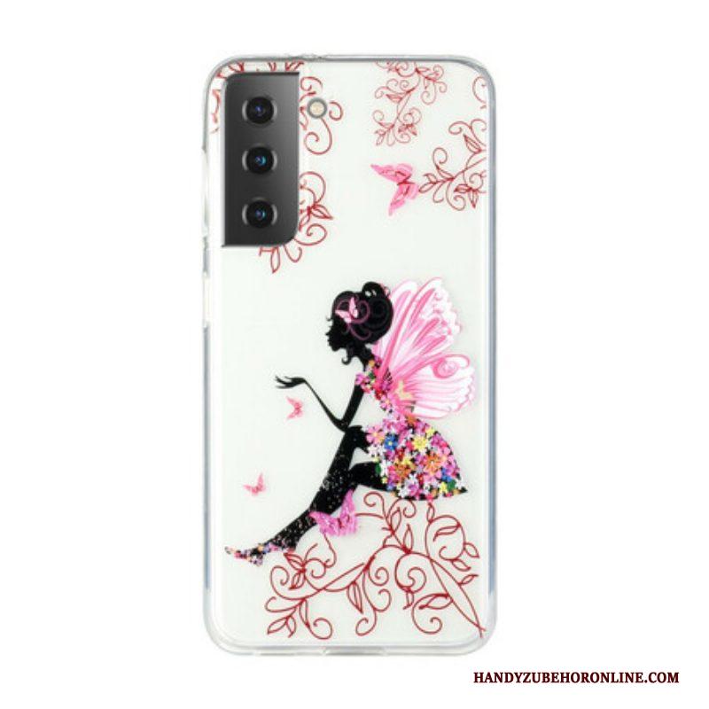 Hoesje voor Samsung Galaxy S21 5G Transparante Bloemenfee