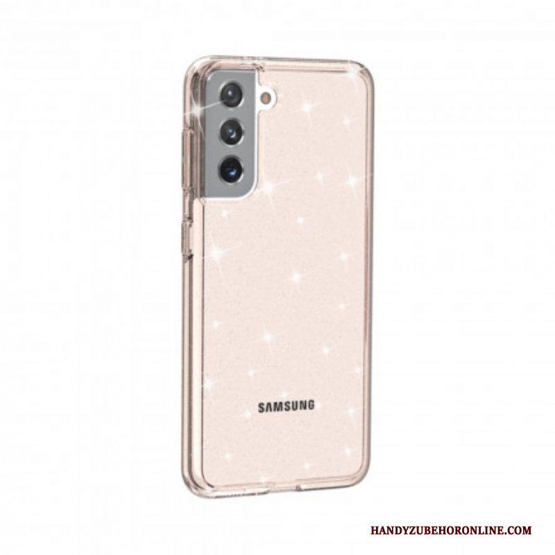 Hoesje voor Samsung Galaxy S21 5G Transparante Pailletten