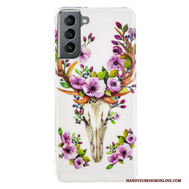 Hoesje voor Samsung Galaxy S21 FE Fluorescerende Bloemenelanden