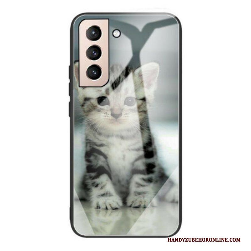 Hoesje voor Samsung Galaxy S21 FE Kitten Gehard Glas