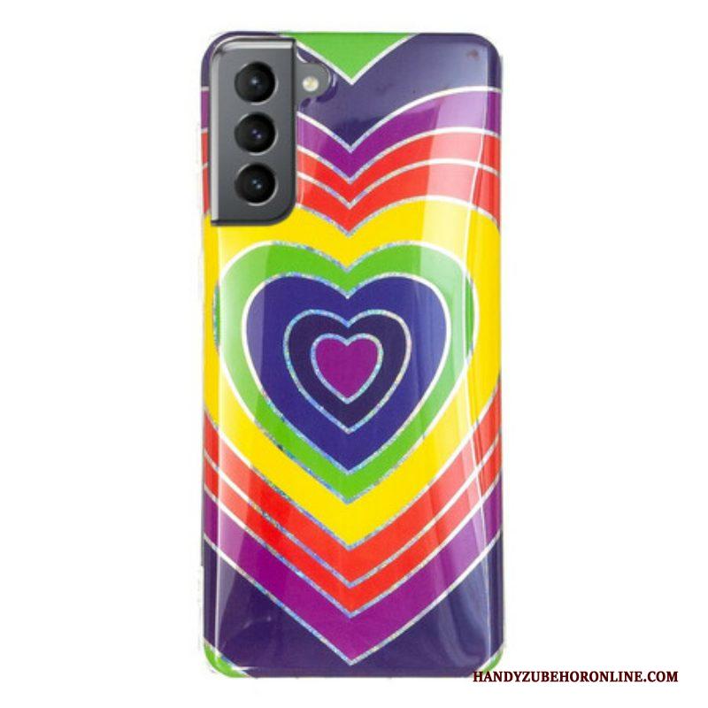 Hoesje voor Samsung Galaxy S21 FE Psychedelisch Hart