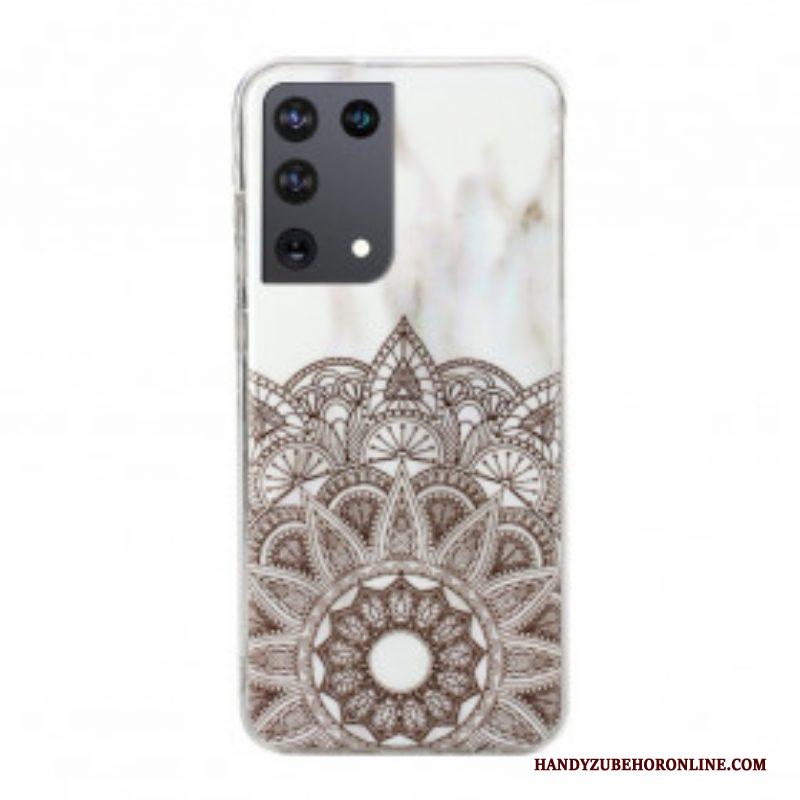 Hoesje voor Samsung Galaxy S21 Ultra 5G Gemarmerde Mandala