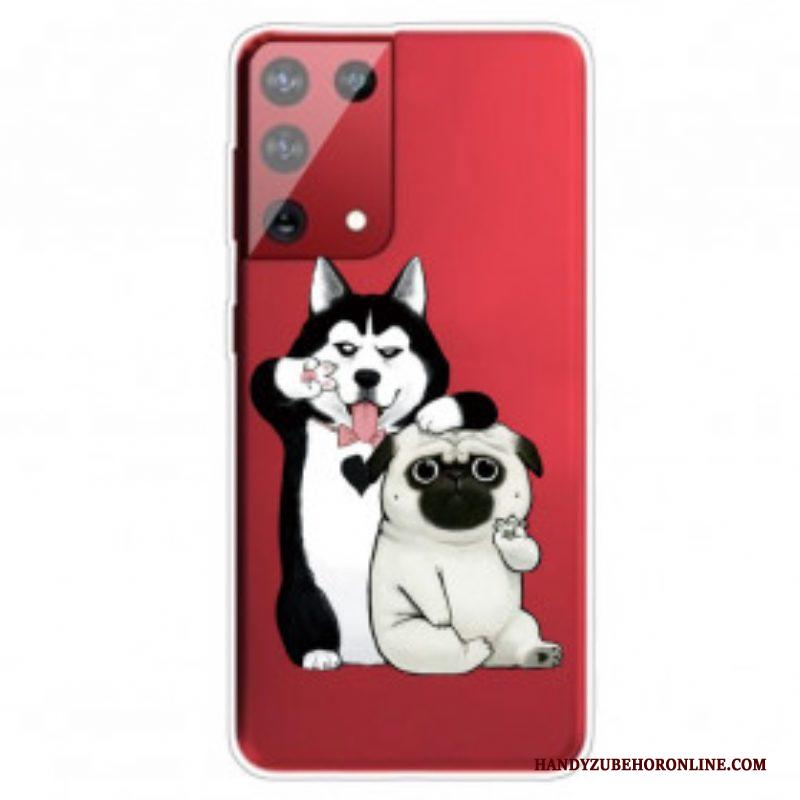 Hoesje voor Samsung Galaxy S21 Ultra 5G Grappige Honden