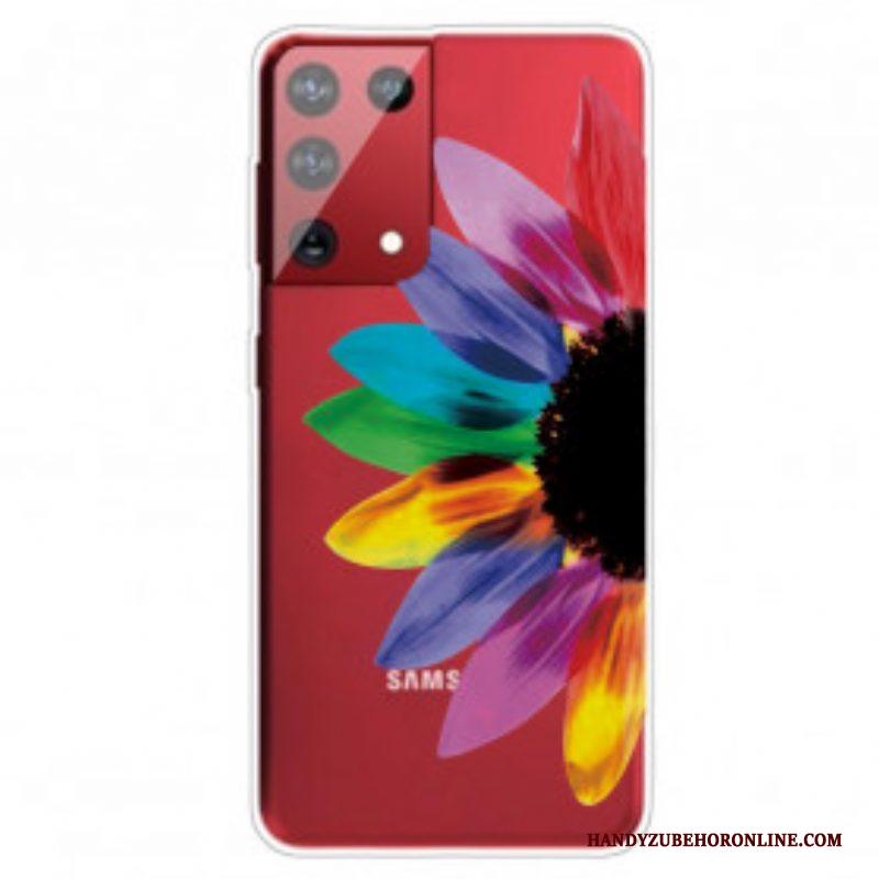 Hoesje voor Samsung Galaxy S21 Ultra 5G Kleurrijke Bloem