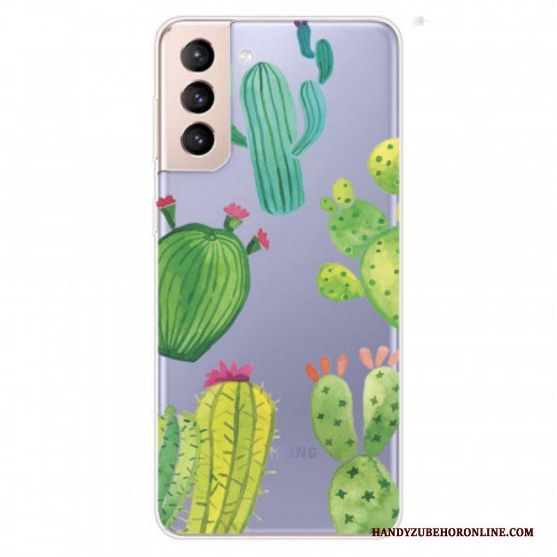 Hoesje voor Samsung Galaxy S22 5G Aquarel Cactussen