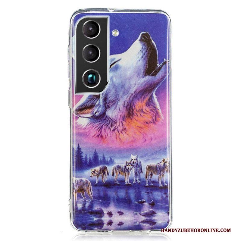 Hoesje voor Samsung Galaxy S22 5G Fluorescerende Wolf