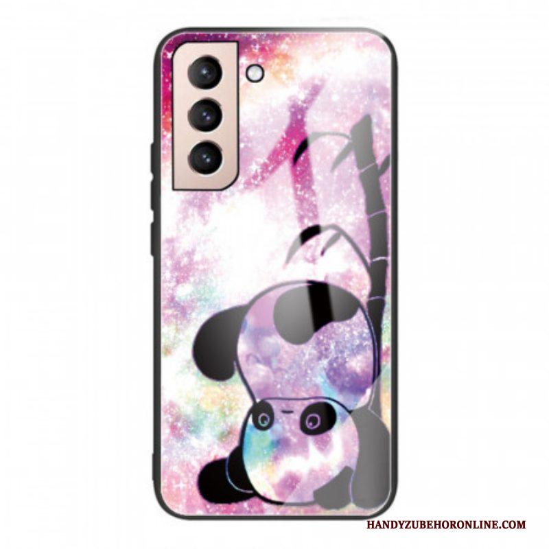 Hoesje voor Samsung Galaxy S22 5G Panda En Bamboe Gehard Glas