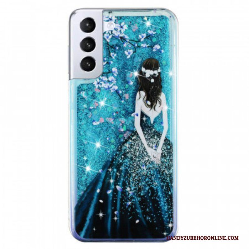 Hoesje voor Samsung Galaxy S22 5G Vrouw Pailletten