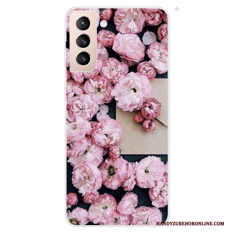 Hoesje voor Samsung Galaxy S22 Plus 5G Roze Bloemen