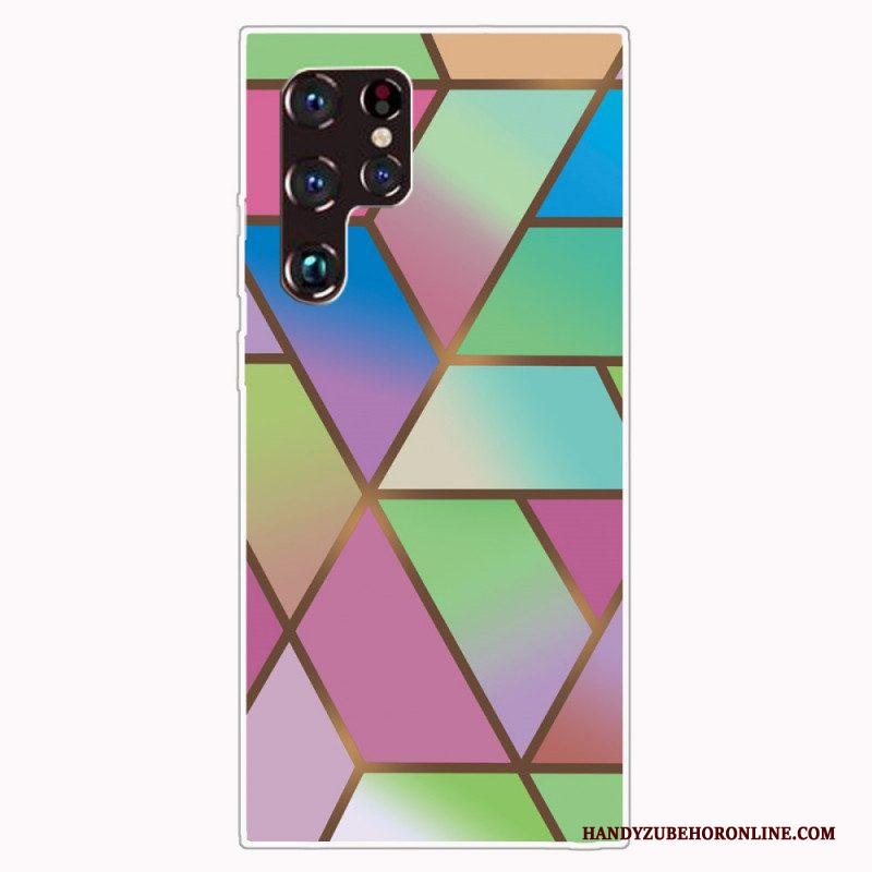 Hoesje voor Samsung Galaxy S22 Ultra 5G Geometrisch Marmer