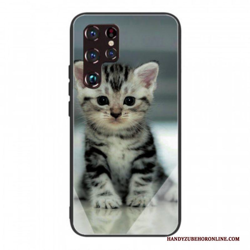 Hoesje voor Samsung Galaxy S22 Ultra 5G Kitten Gehard Glas
