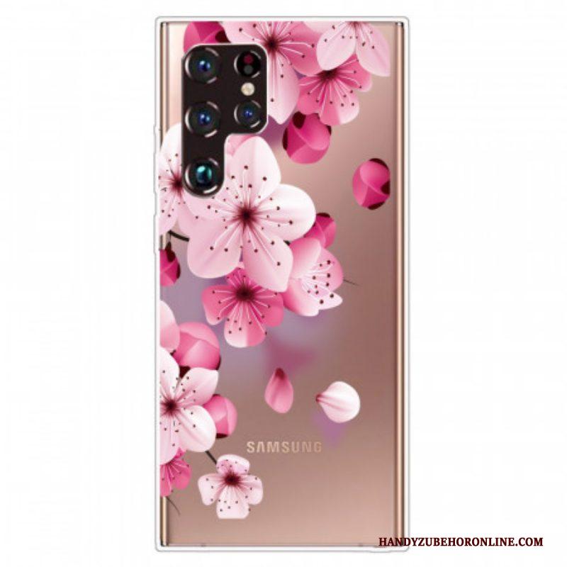 Hoesje voor Samsung Galaxy S22 Ultra 5G Kleine Roze Bloemen