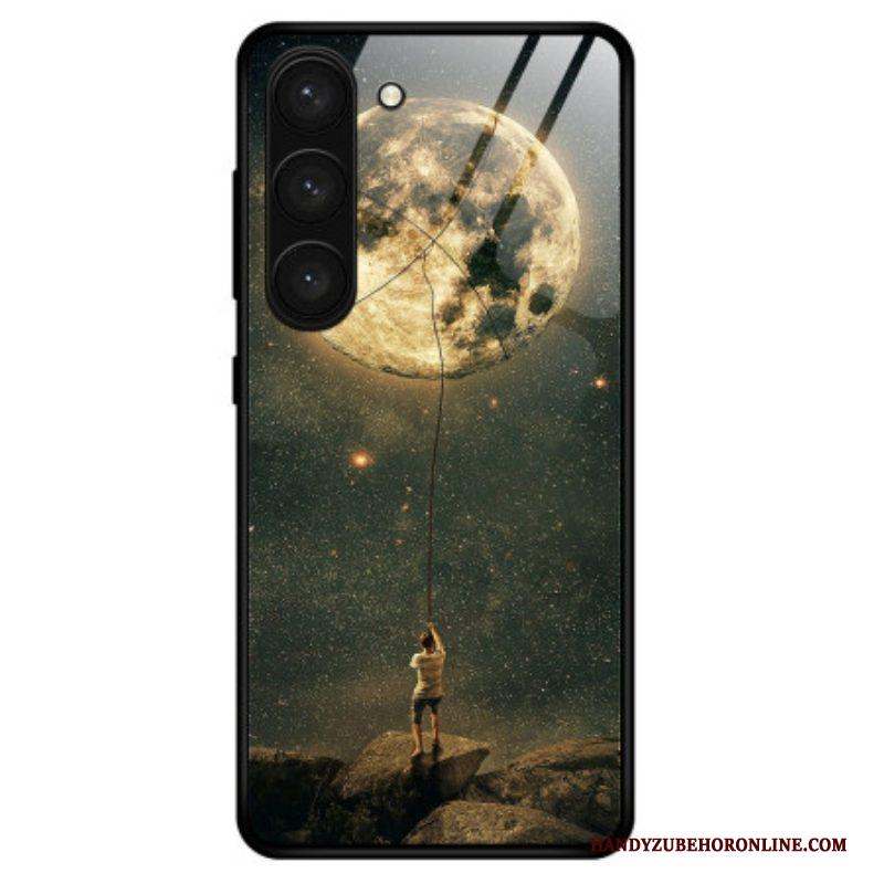 Hoesje voor Samsung Galaxy S23 Plus 5G Moon Man Gehard Glas