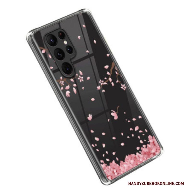 Hoesje voor Samsung Galaxy S23 Ultra 5G Roze Roosjes