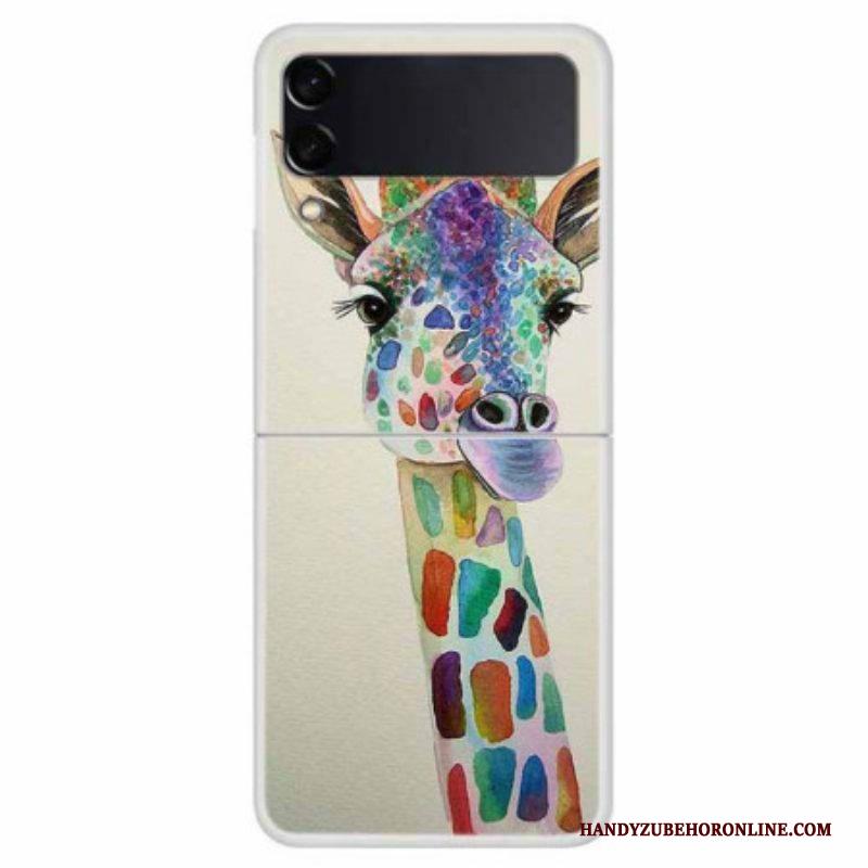 Hoesje voor Samsung Galaxy Z Flip 4 Folio-hoesje Kleurrijke Giraf