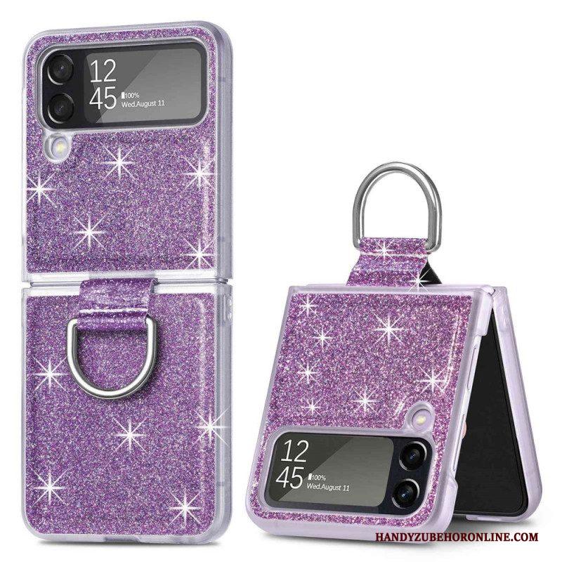 Hoesje voor Samsung Galaxy Z Flip 4 Folio-hoesje Pailletten En Ring