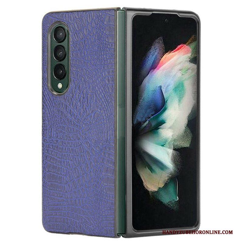 Hoesje voor Samsung Galaxy Z Fold 3 5G Imitatie Krokodillenleer