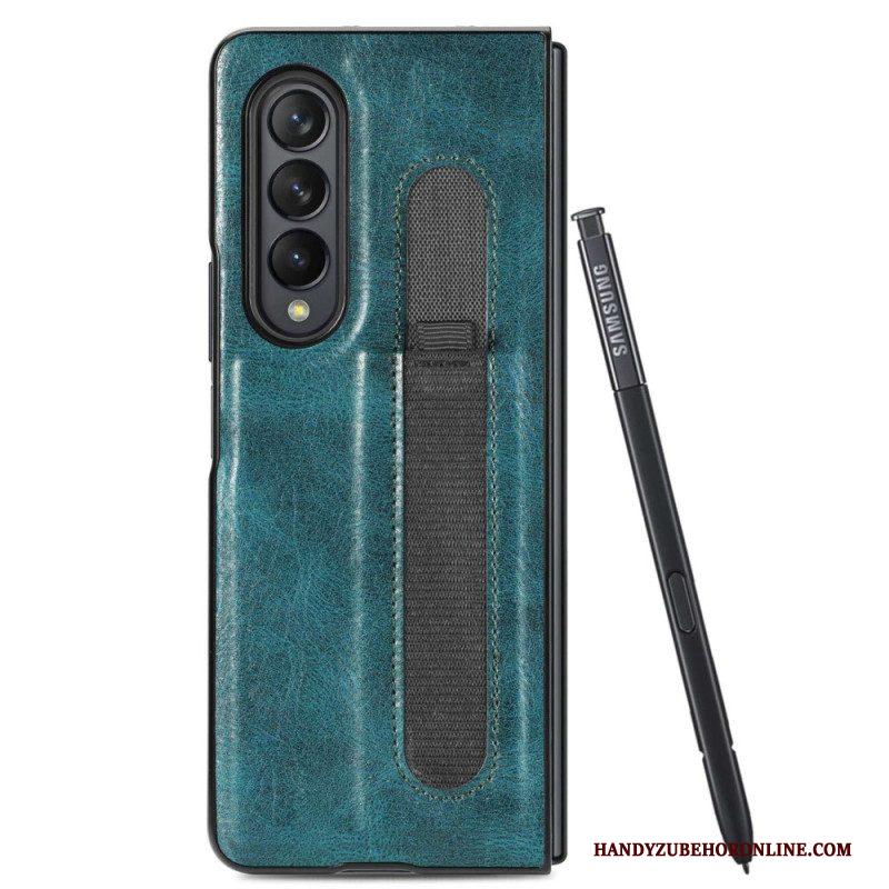 Hoesje voor Samsung Galaxy Z Fold 4 Stylus Van Kunstleer