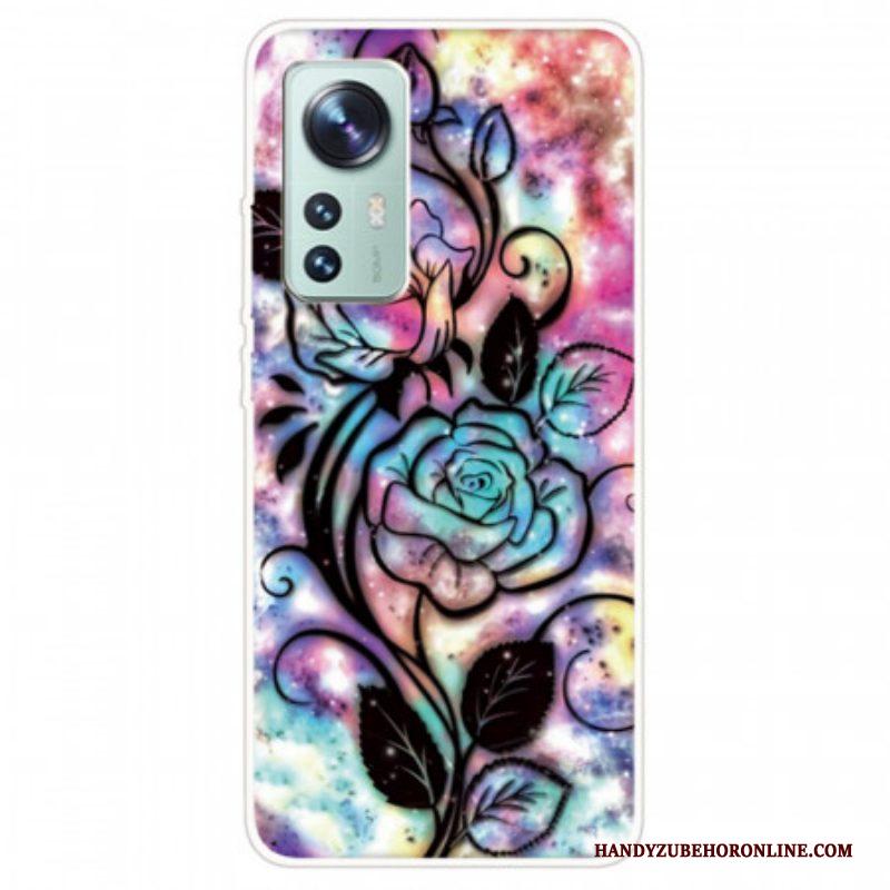 Hoesje voor Xiaomi 12 Pro Grafisch Bloemensilicone