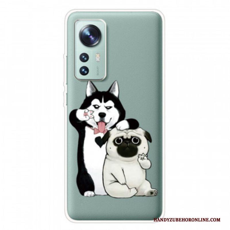 Hoesje voor Xiaomi 12 Pro Siliconen Grappige Honden