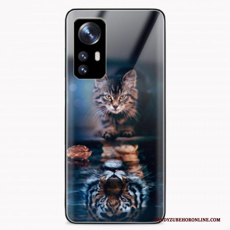 Hoesje voor Xiaomi 12 Pro Watchful Cat Gehard Glas