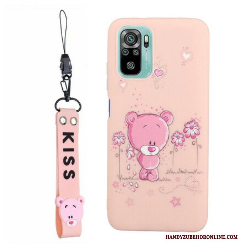 Hoesje voor Xiaomi Redmi Note 10 / 10S Beer Met Lanyard