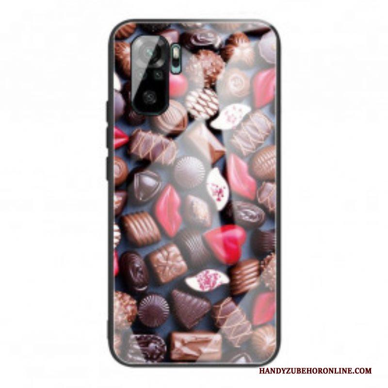 Hoesje voor Xiaomi Redmi Note 10 / 10S Chocolade Gehard Glas