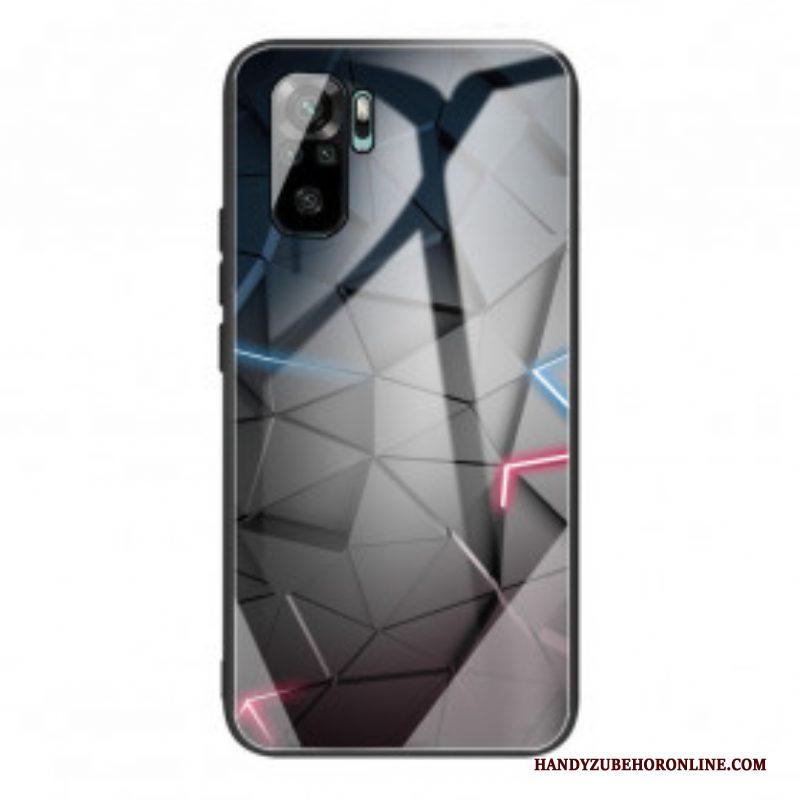 Hoesje voor Xiaomi Redmi Note 10 / 10S Geometrie Van Gehard Glas