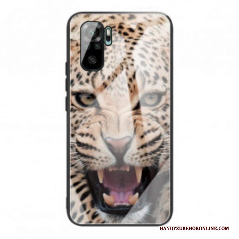 Hoesje voor Xiaomi Redmi Note 10 / 10S Luipaard Gehard Glas