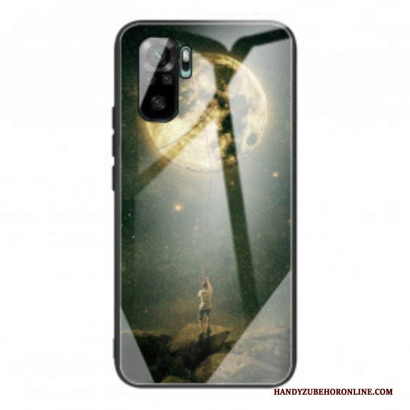 Hoesje voor Xiaomi Redmi Note 10 / 10S Moon Man Gehard Glas