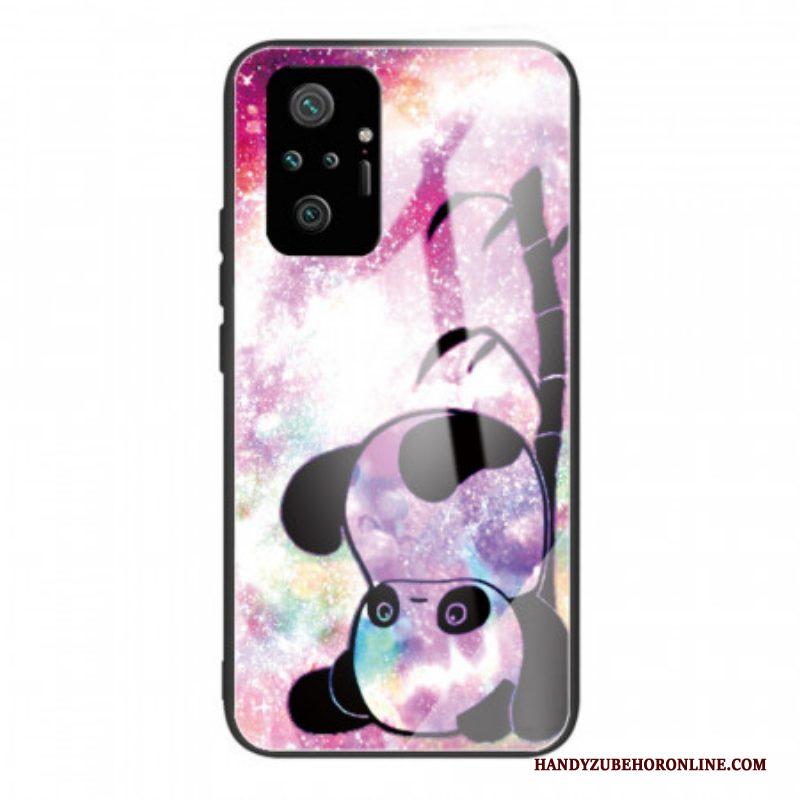 Hoesje voor Xiaomi Redmi Note 10 Pro Panda En Bamboe Gehard Glas