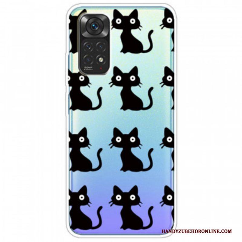 Hoesje voor Xiaomi Redmi Note 11 / 11S Meerdere Zwarte Katten