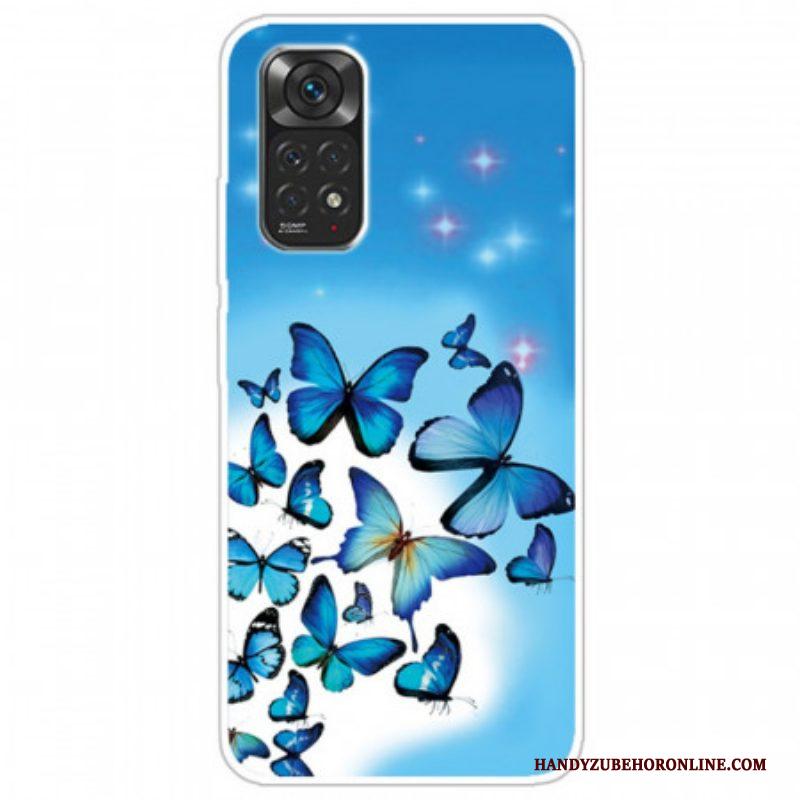 Hoesje voor Xiaomi Redmi Note 11 Pro / 11 Pro 5G Blauwe Vlinders