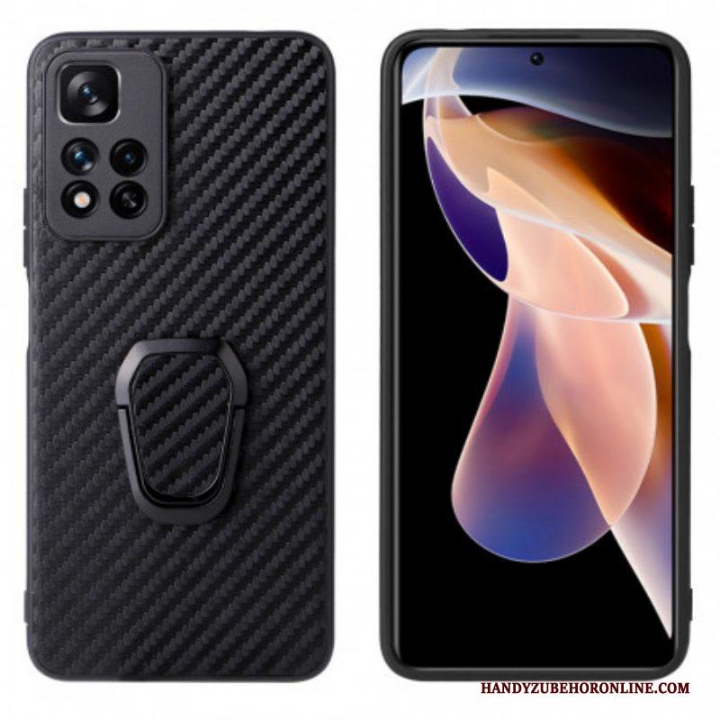 Hoesje voor Xiaomi Redmi Note 11 Pro Plus 5G Ringsteun Van Koolstofvezel