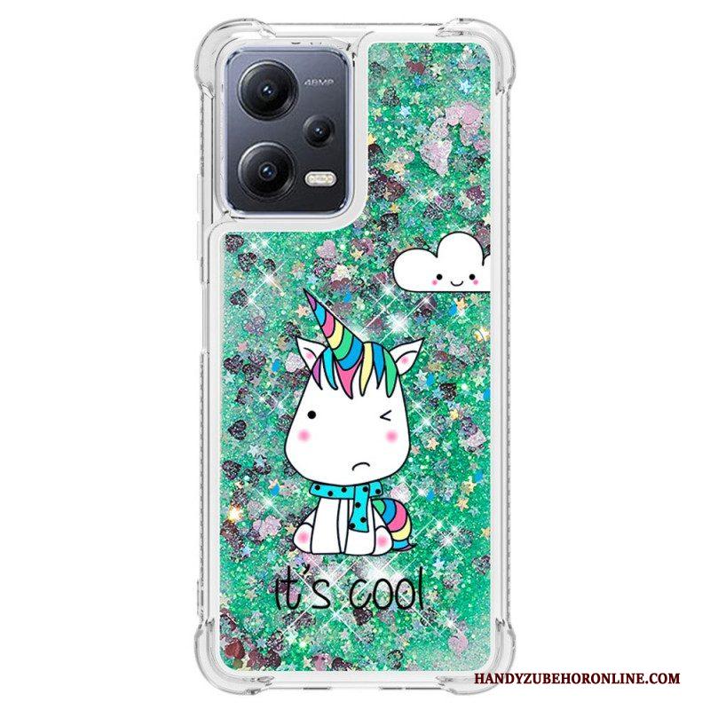 Hoesje voor Xiaomi Redmi Note 12 5G Glitter Eenhoorns