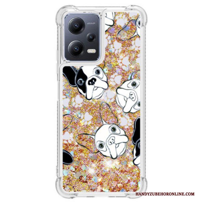 Hoesje voor Xiaomi Redmi Note 12 5G Pailletten Mr Dog