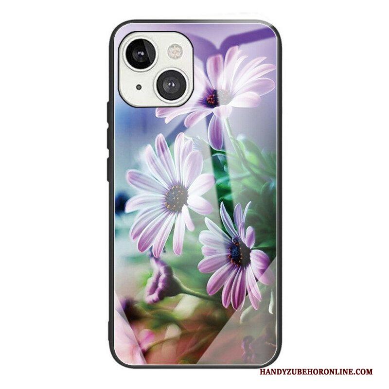 Hoesje voor iPhone 13 Mini Gehard Glas Realistische Bloemen