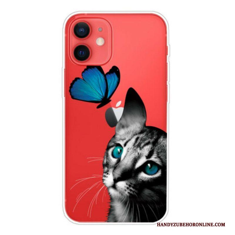 Hoesje voor iPhone 13 Mini Kat En Vlinder