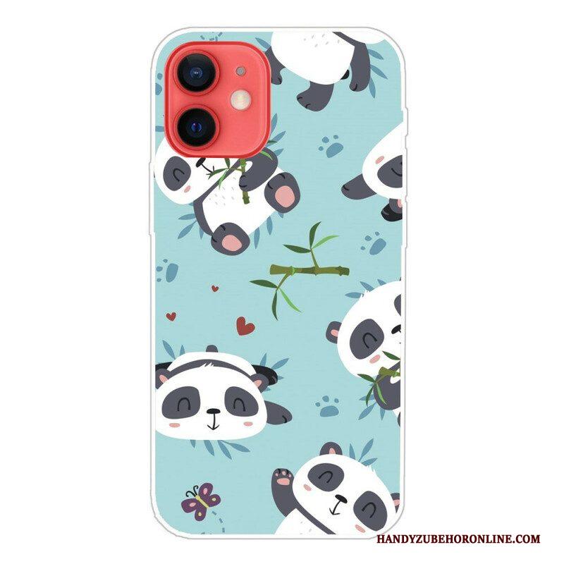 Hoesje voor iPhone 13 Mini Stelletje Panda's