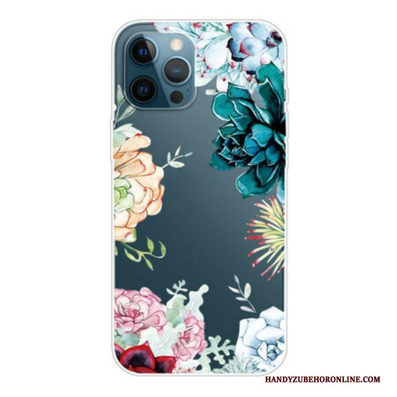 Hoesje voor iPhone 13 Pro Aquarel Bloemen Boven
