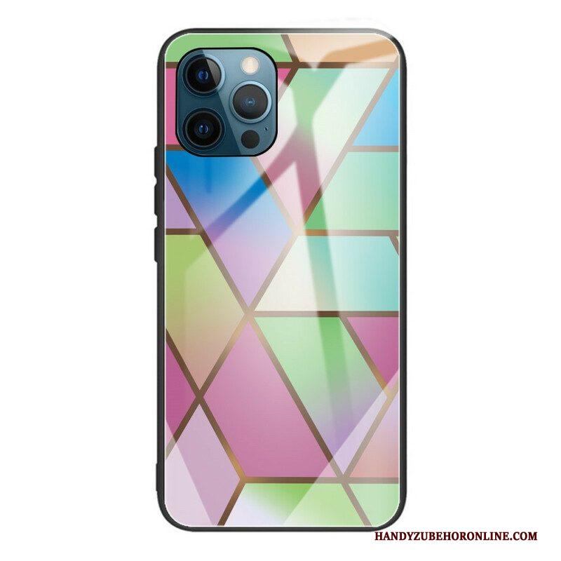 Hoesje voor iPhone 13 Pro Geometrie Marmer Gehard Glas