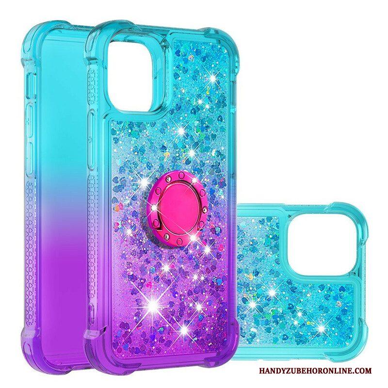 Hoesje voor iPhone 13 Pro Max Glitter Ringbeugel