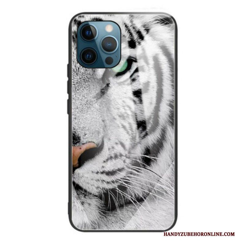 Hoesje voor iPhone 13 Pro Max Tijger Gehard Glas