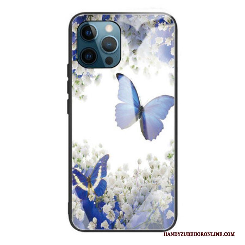 Hoesje voor iPhone 13 Pro Vlinders Design Gehard Glas