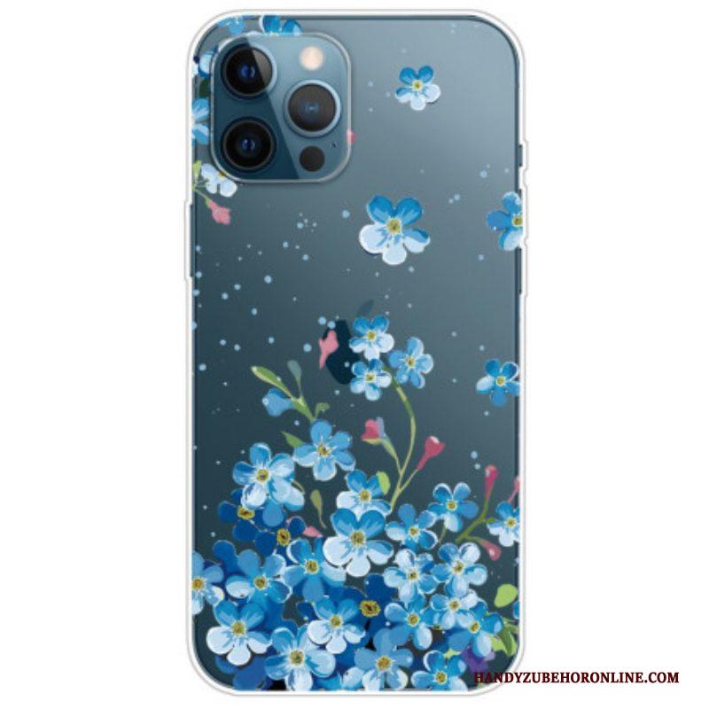 Hoesje voor iPhone 14 Pro Naadloze Blauwe Bloemen