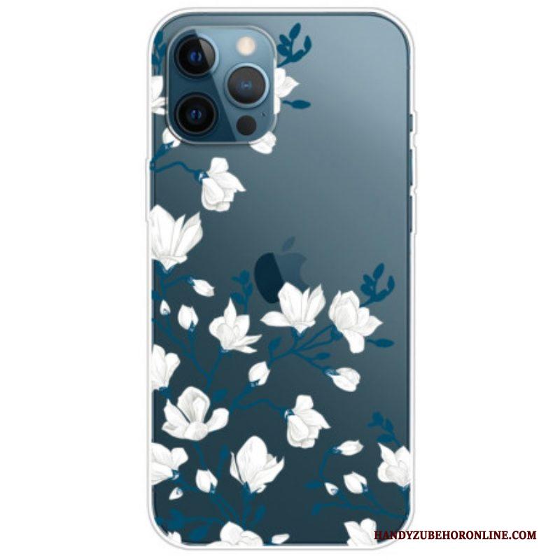 Hoesje voor iPhone 14 Pro Naadloze Witte Bloemen