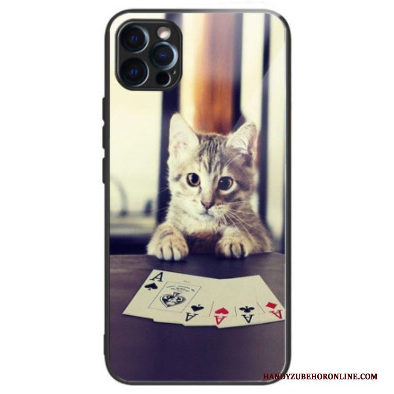 Hoesje voor iPhone 14 Pro Pokerkat Van Gehard Glas