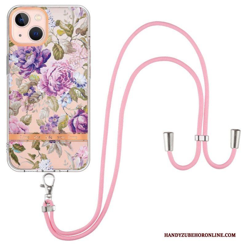 Hoesje voor iPhone 15 Plus Met Koord Cordonbloemen