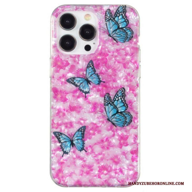 Hoesje voor iPhone 15 Pro Bloemen En Vlinders