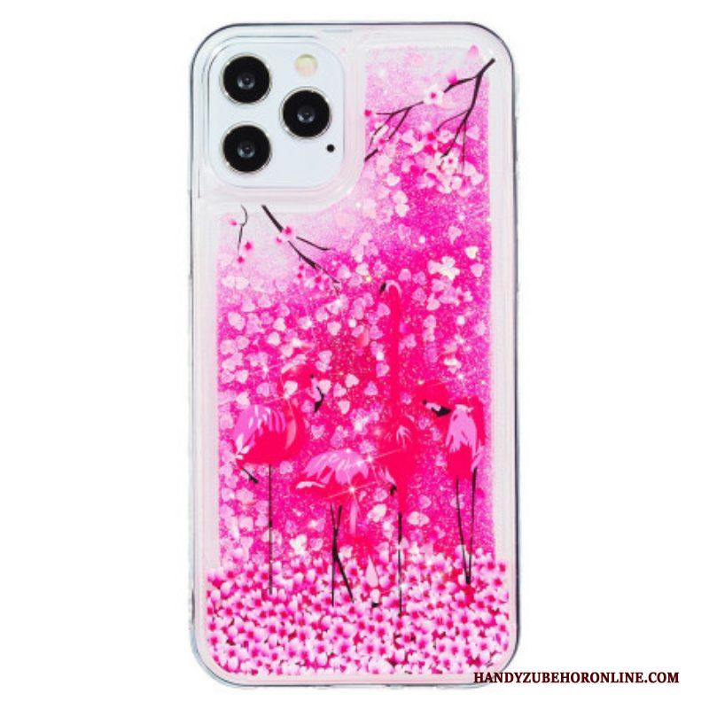 Hoesje voor iPhone 15 Pro Flamingoglitter